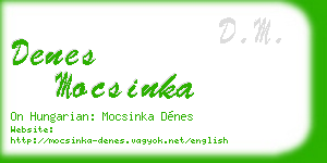 denes mocsinka business card